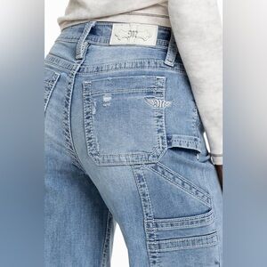 Miss Me Callie Cargo Wide Leg Jeans Size: 28X32